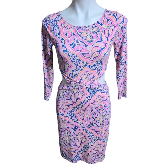 Lilly Pulitzer Pippa Cut Out Dress Pink & Blue Size S - Picture 5 of 16